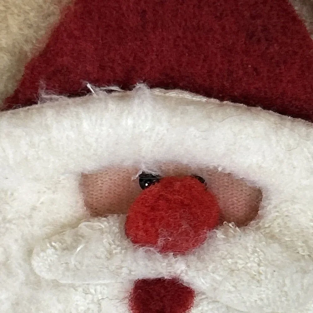 Christmas 23” Stocking Santa Holding A Bear 3D Handmade Holidays Mantel Bee Hive